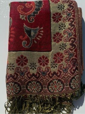 New | Limited Edition: Red Shimmer Pashmina Shawl